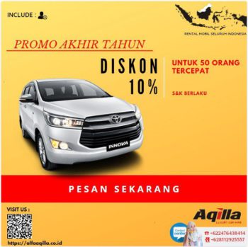 Promo Akhir Tahun Aqilla Rent a Car