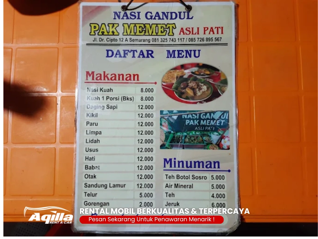 Menu Nasi Gandul Pak Memet Menu Nasi Gandul Pak Memet